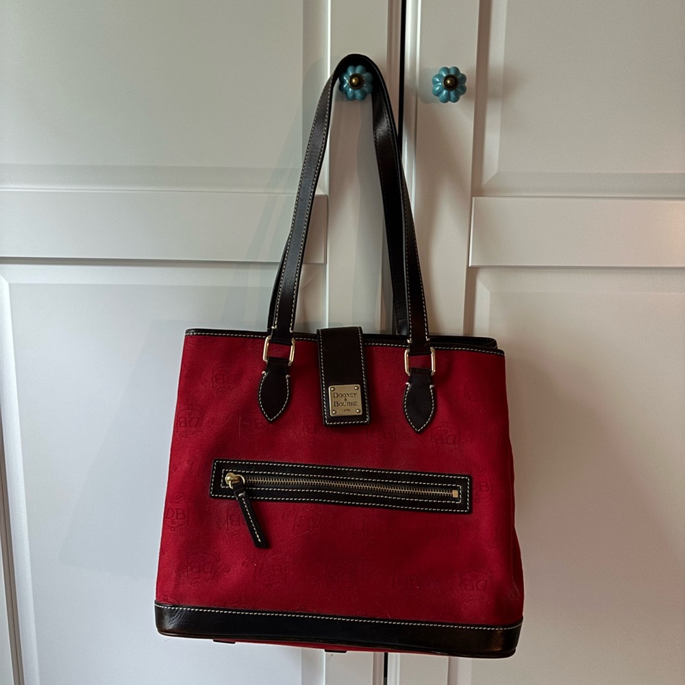 Dooney & Bourke Red and Black Structured Tote